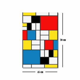 Wallity FAMOUSART-020 Lienzo Decorativo de Piet Mondrian 45 x 70 cm